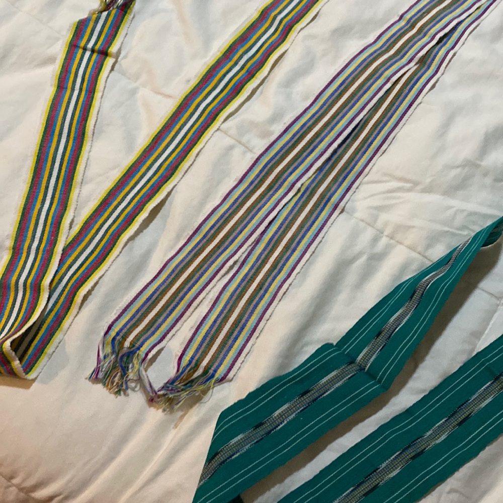 3 sashes multi color from Guatemala